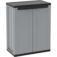 Terry- Jline 68- Armario 2 Puertas y 1 Estante Interno- Gris-Negro- 68x37-5x85 cm